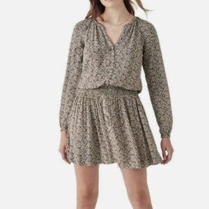 Faherty | Montara Leaf Batik Long Sleeve Dress Size Small